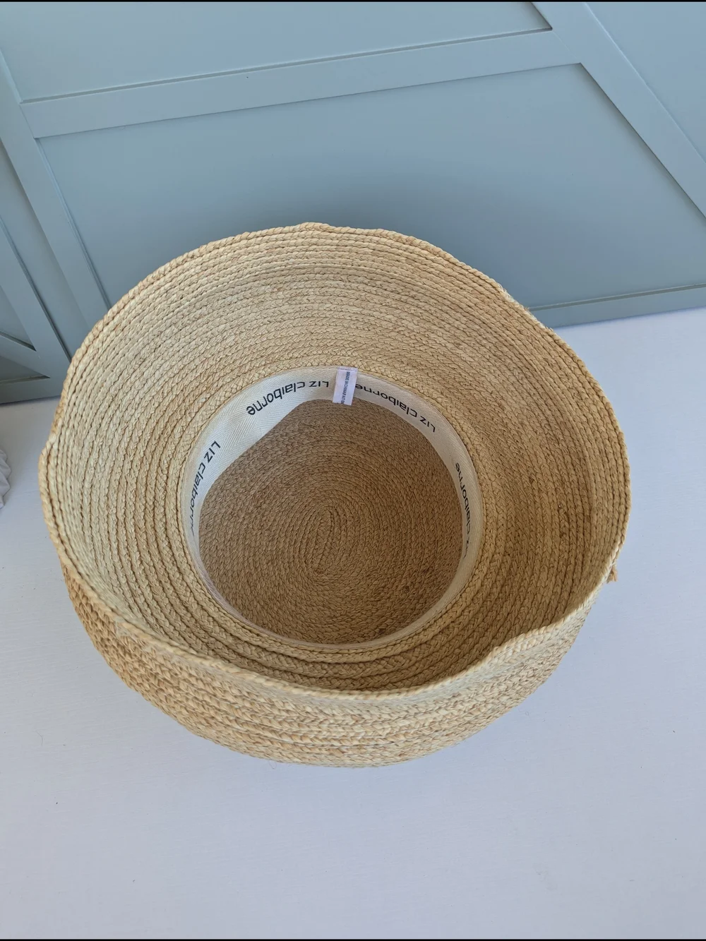 Vintage Liz Claiborne Straw Sun Hat in Natural Tan